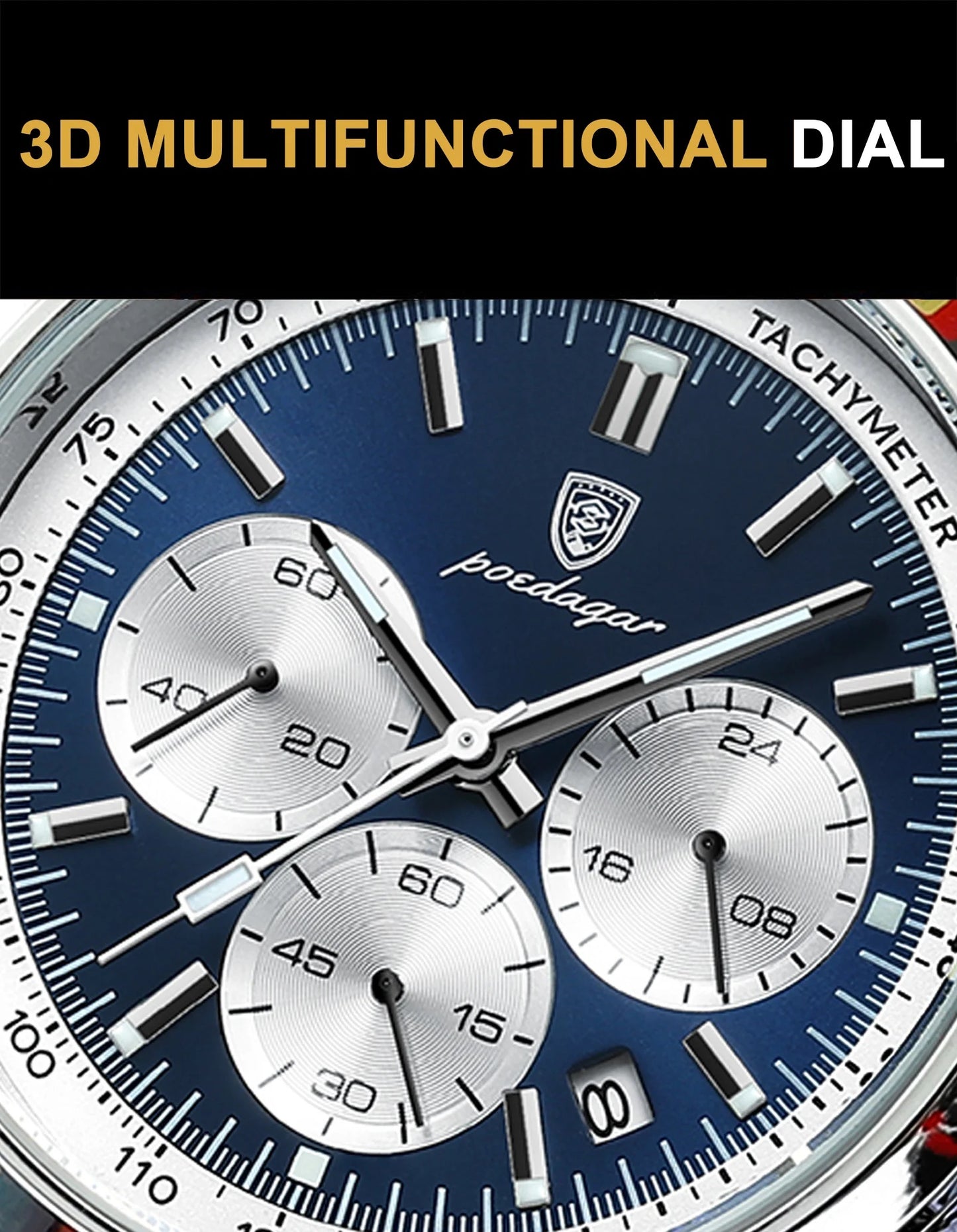 ساعة Poedagar Chrono 921 الجلدية