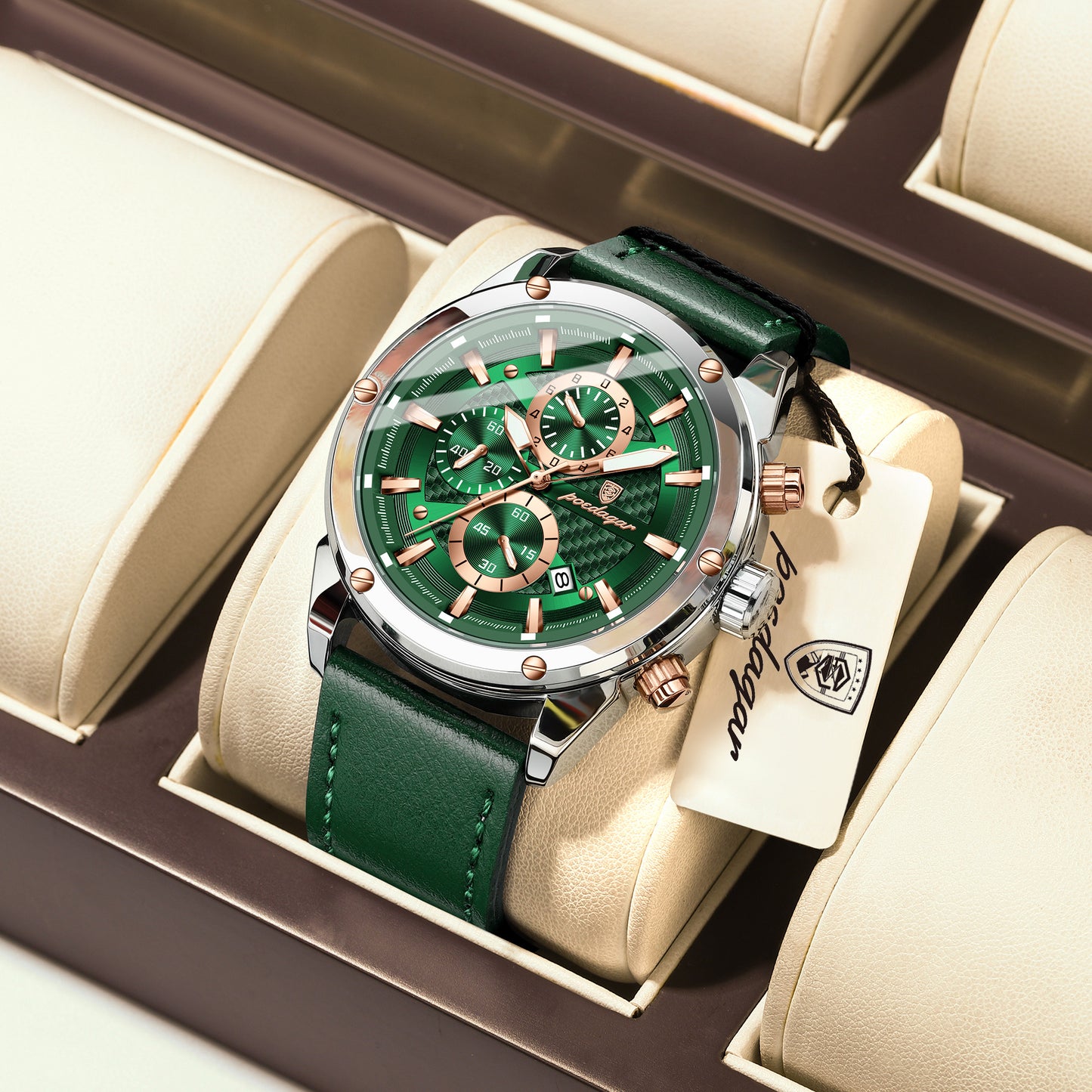 ساعة Poedagar Chrono 860 الجلدية