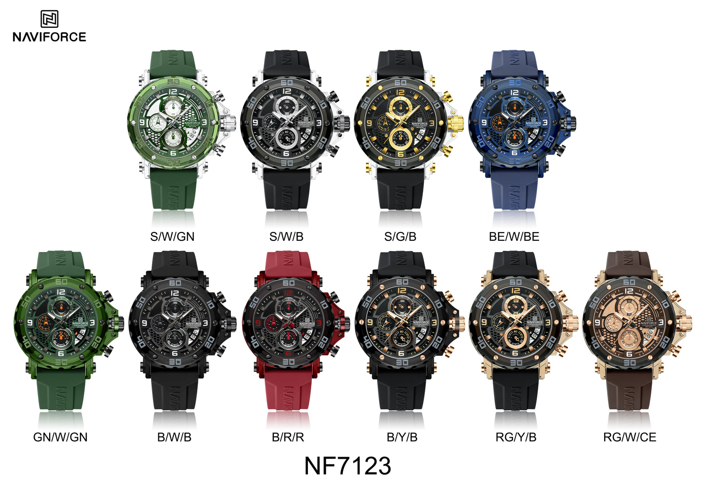 Naviforce Men Silicone Chrono 7123