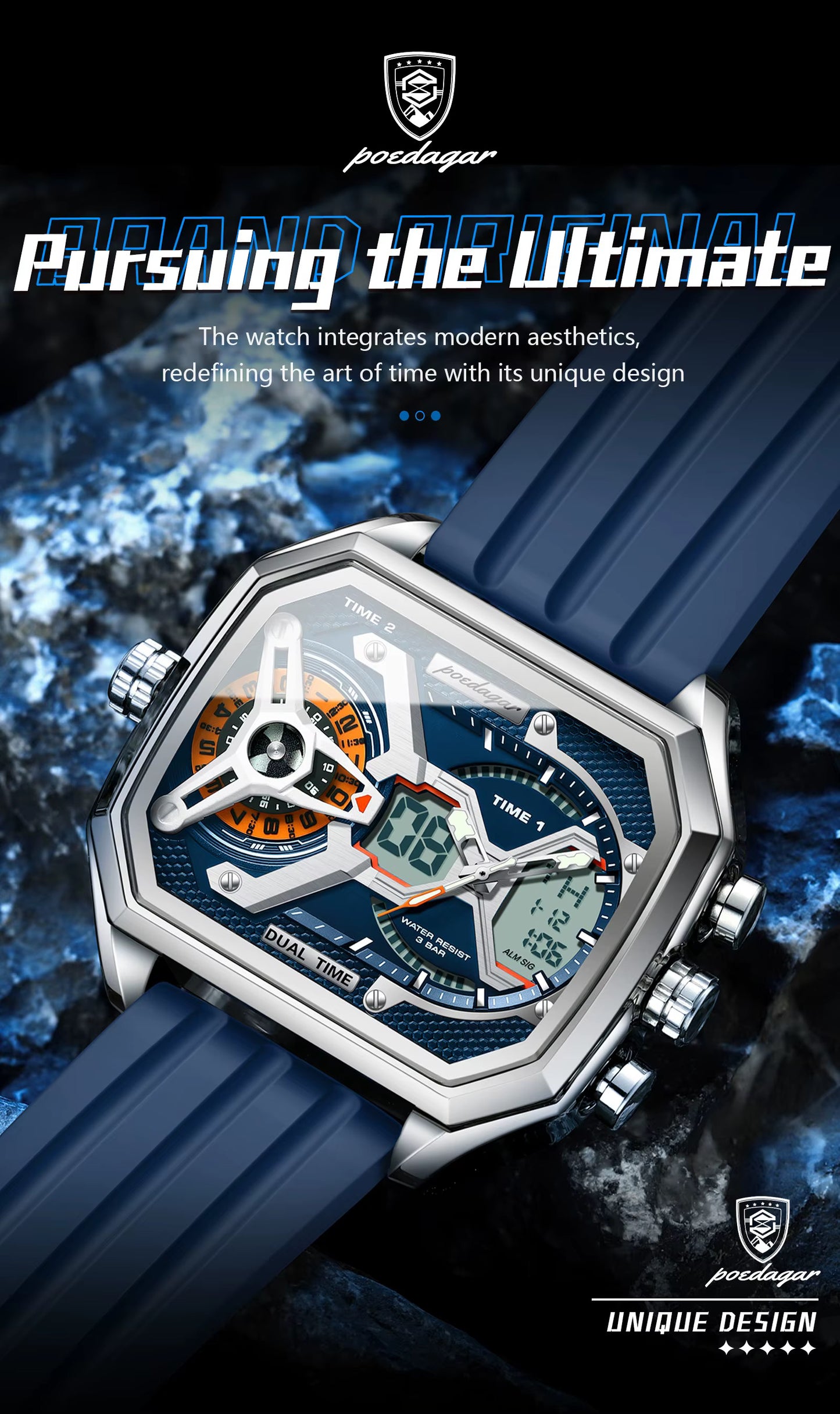 Poedagar Chrono Silicone E106