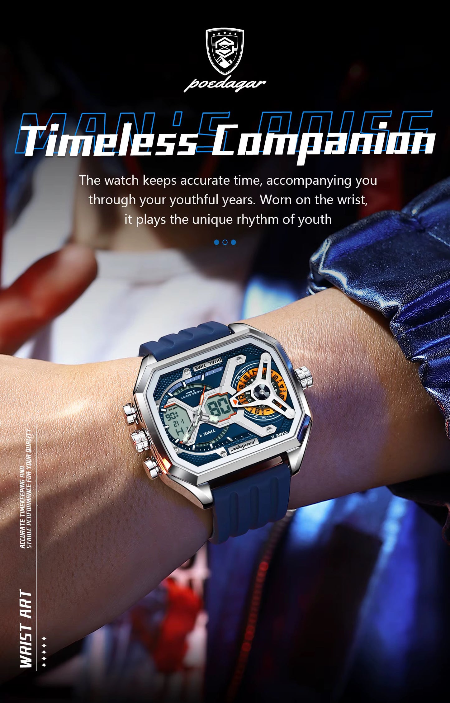 Poedagar Chrono Silicone E106