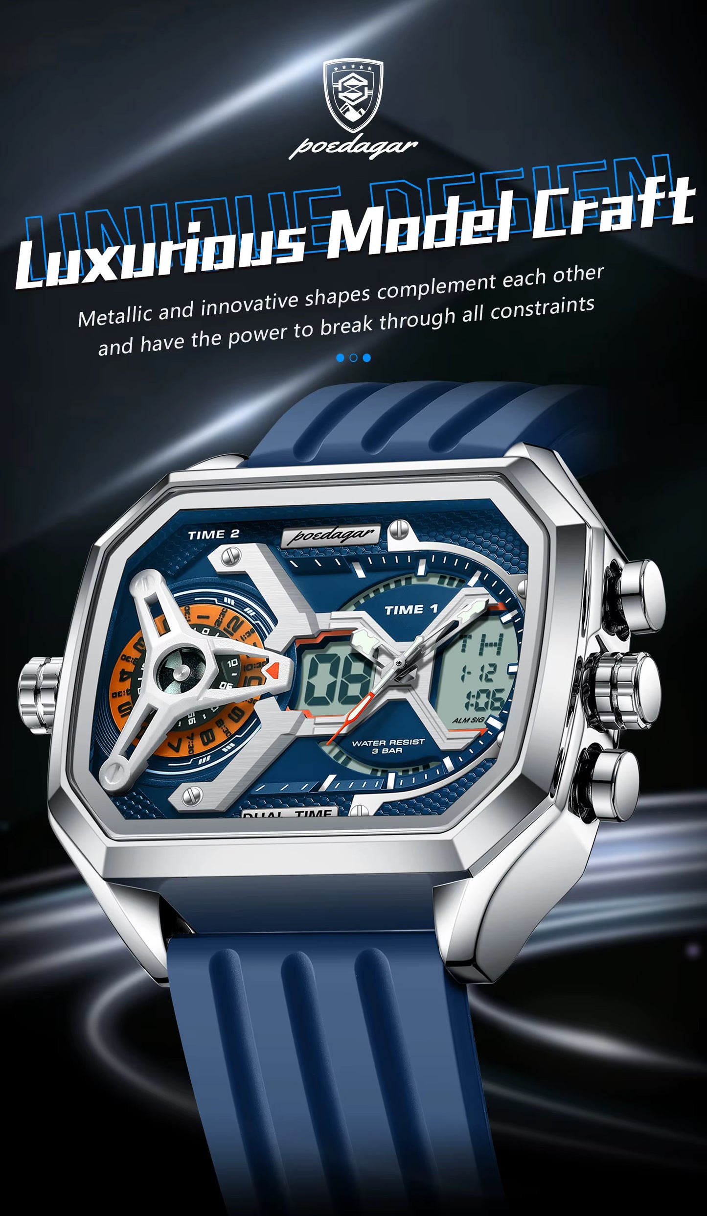 Poedagar Chrono Silicone E106