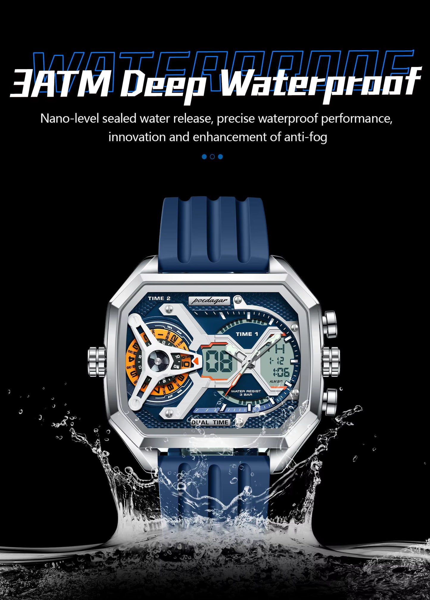 Poedagar Chrono Silicone E106
