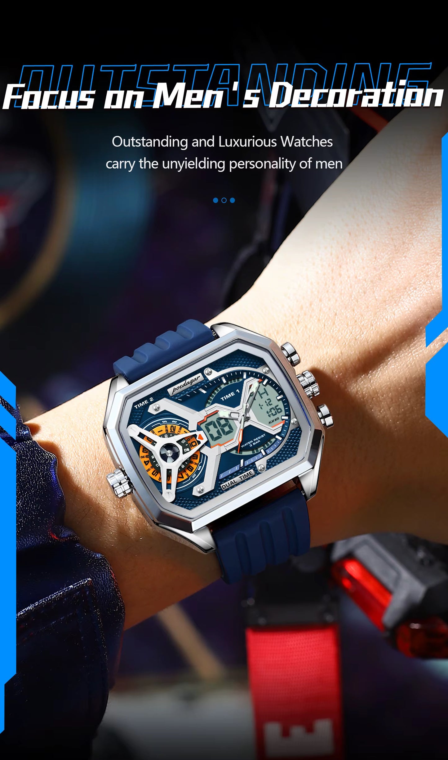 Poedagar Chrono Silicone E106