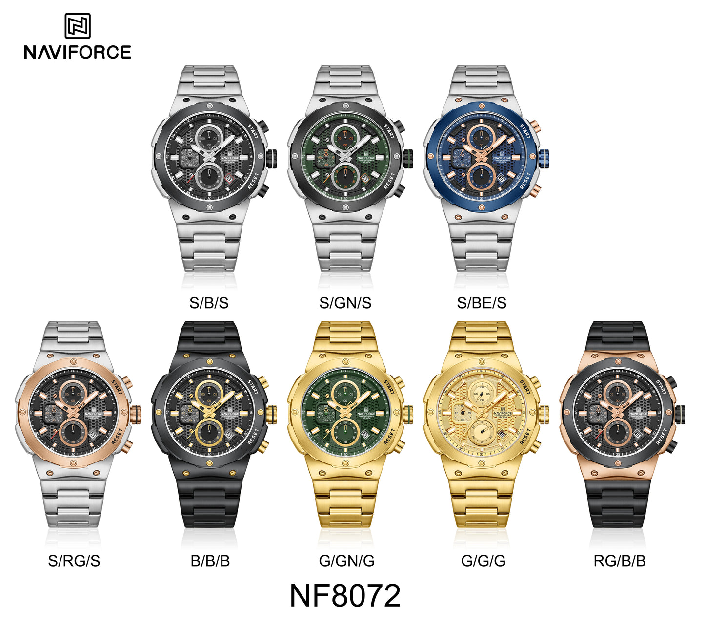 Naviforce Men Chrono 8072