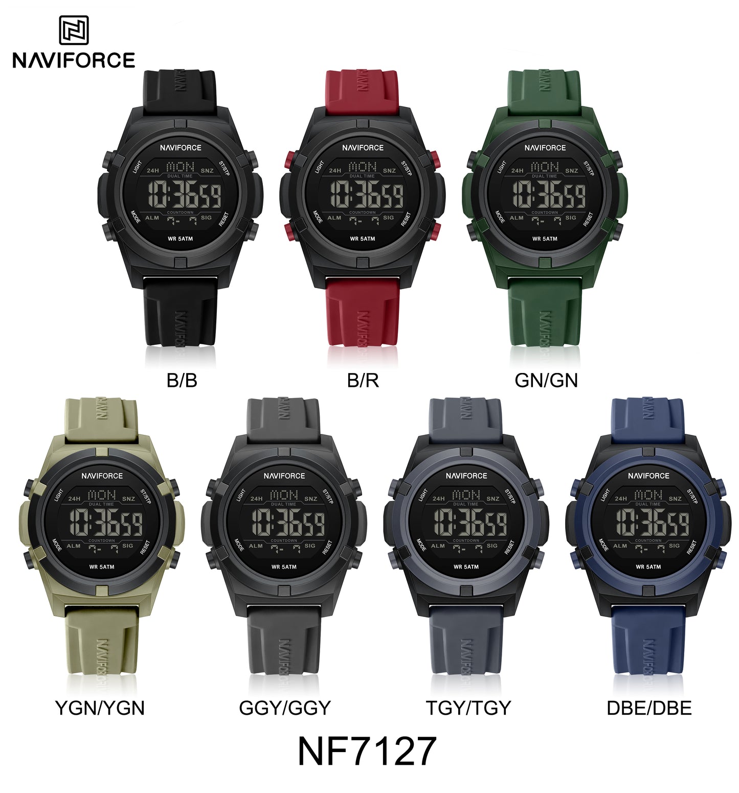 Naviforce Men Silicone 7127