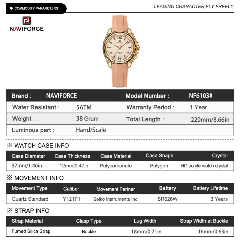 Naviforce Woman Silicone 6103