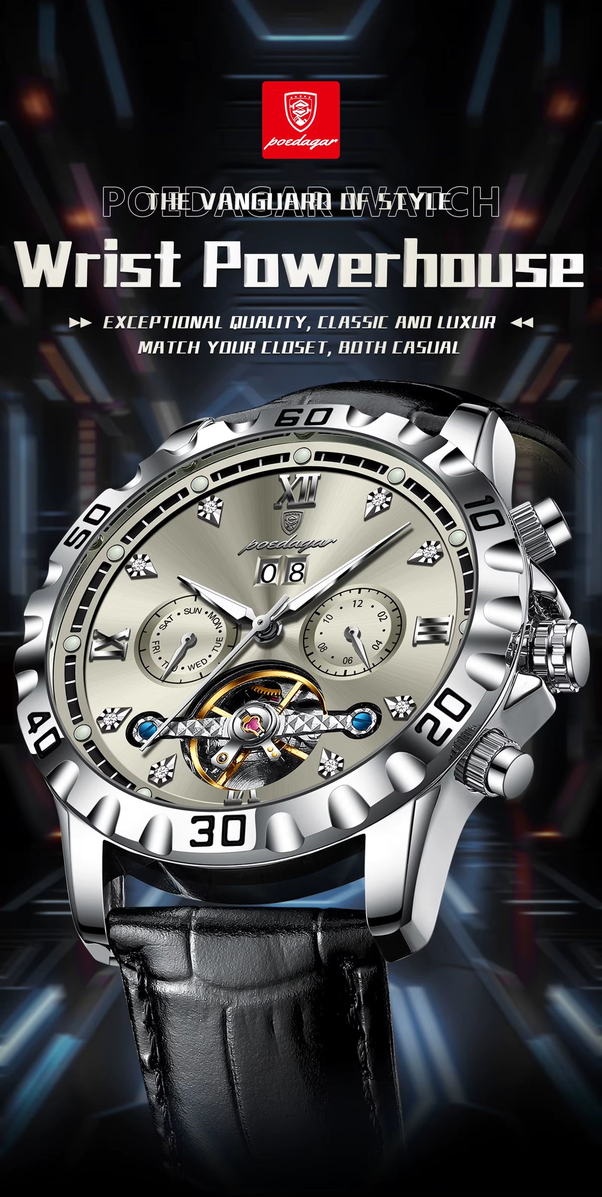Poedagar Automatic 1418 Leather