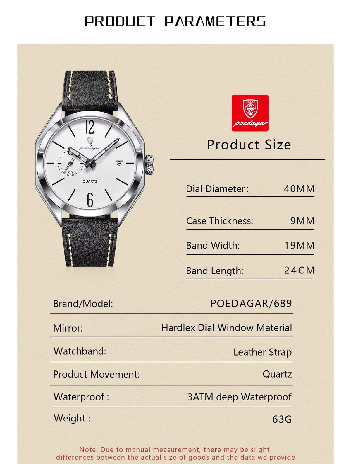 Poedagar Chrono 689 Leather
