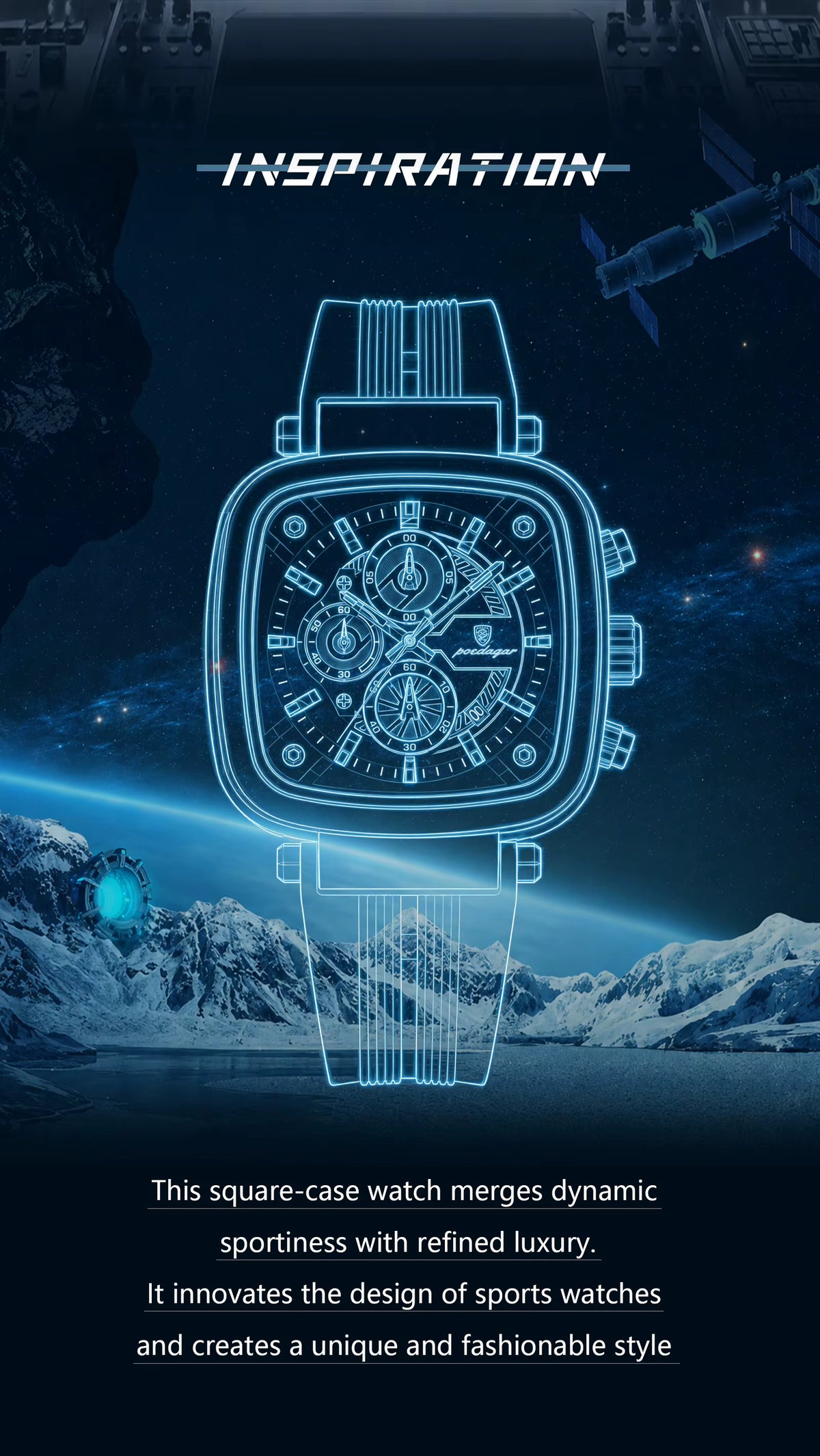 Poedagar Chrono 849 Silicone