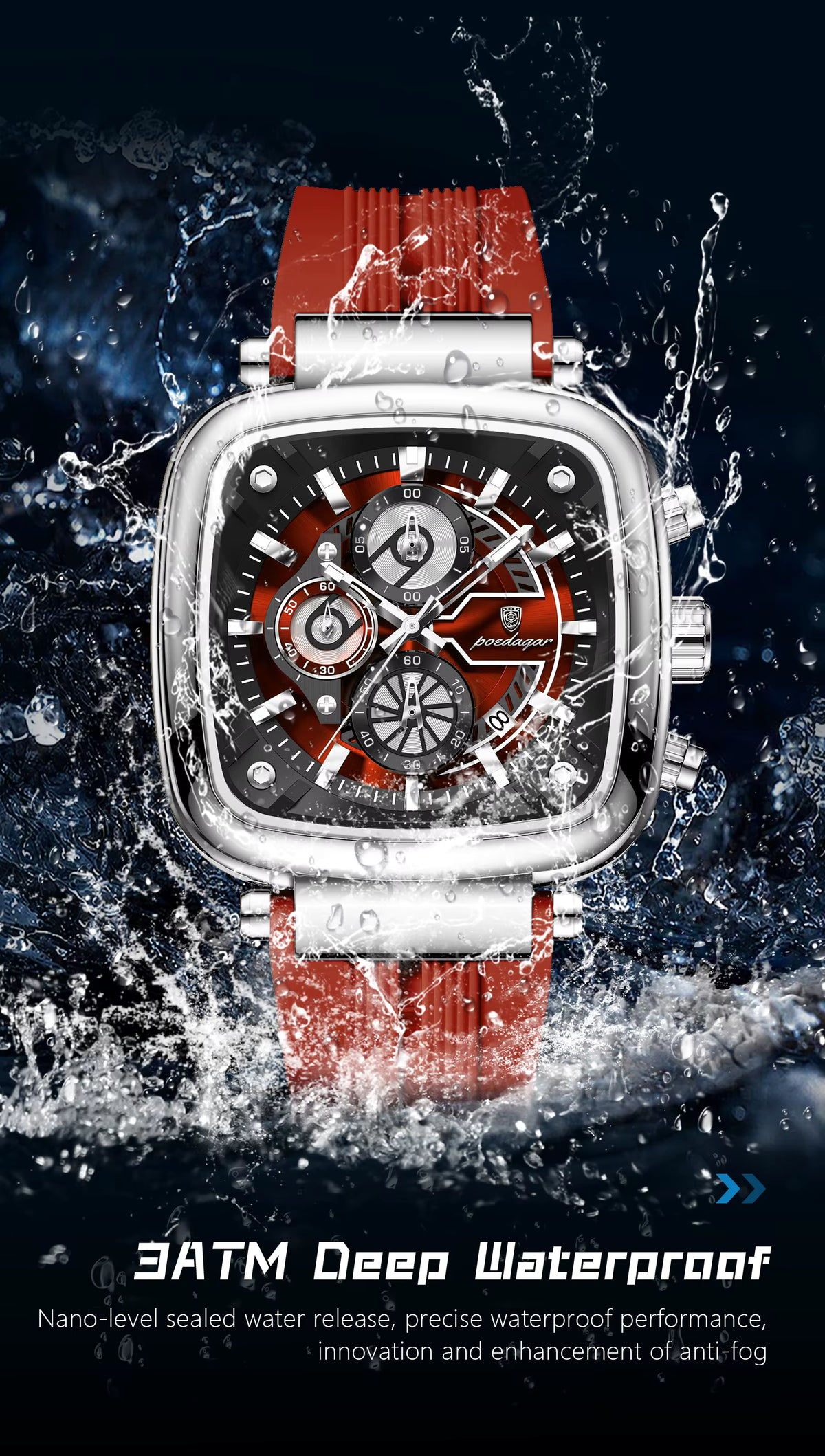 Poedagar Chrono 849 Silicone