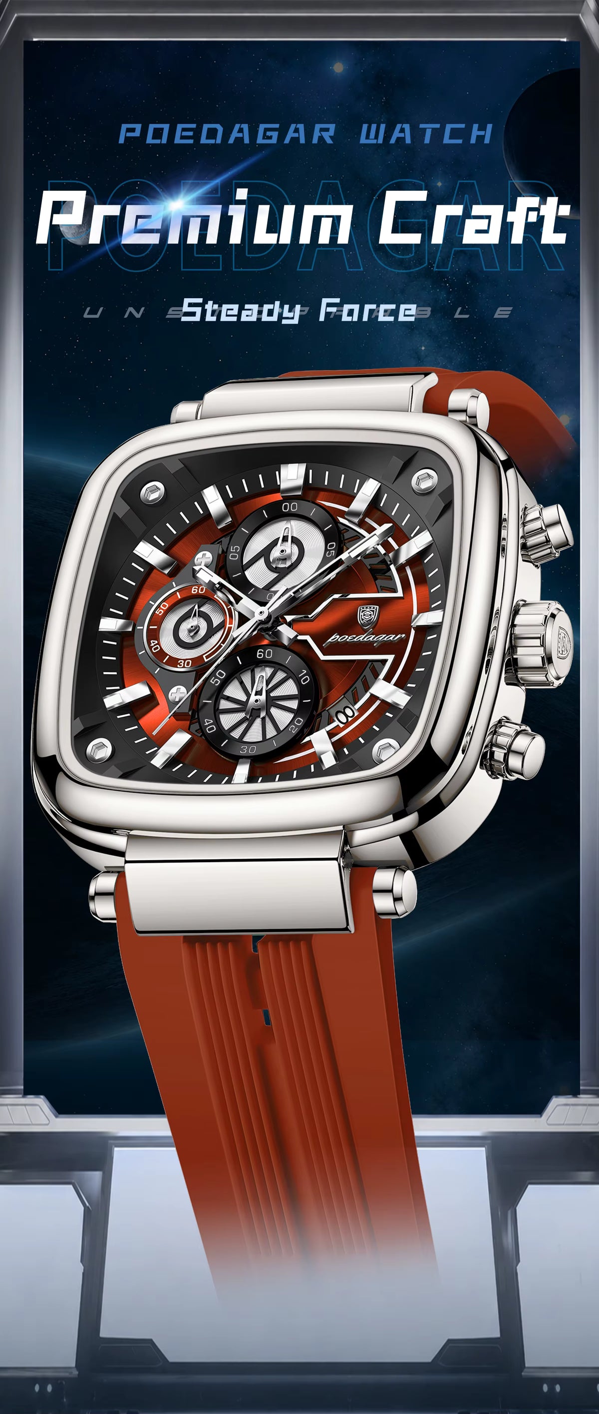 Poedagar Chrono 849 Silicone