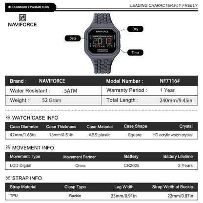 Naviforce Men Silicone 7116