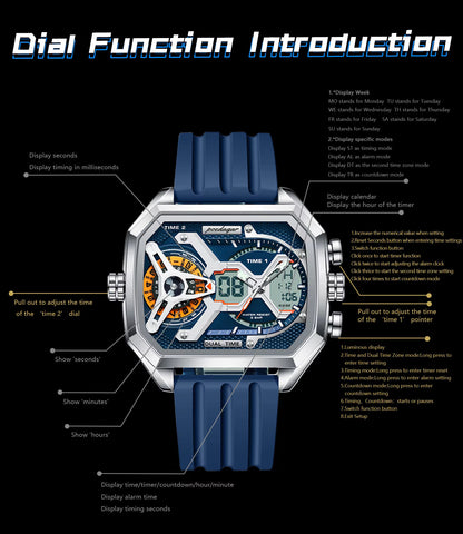 Poedagar Chrono Silicone E106