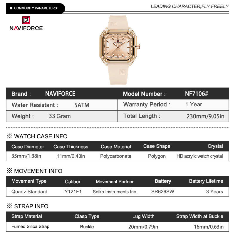 Naviforce Woman Silicone 7106
