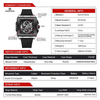 Naviforce Men Silicone Chrono 8064