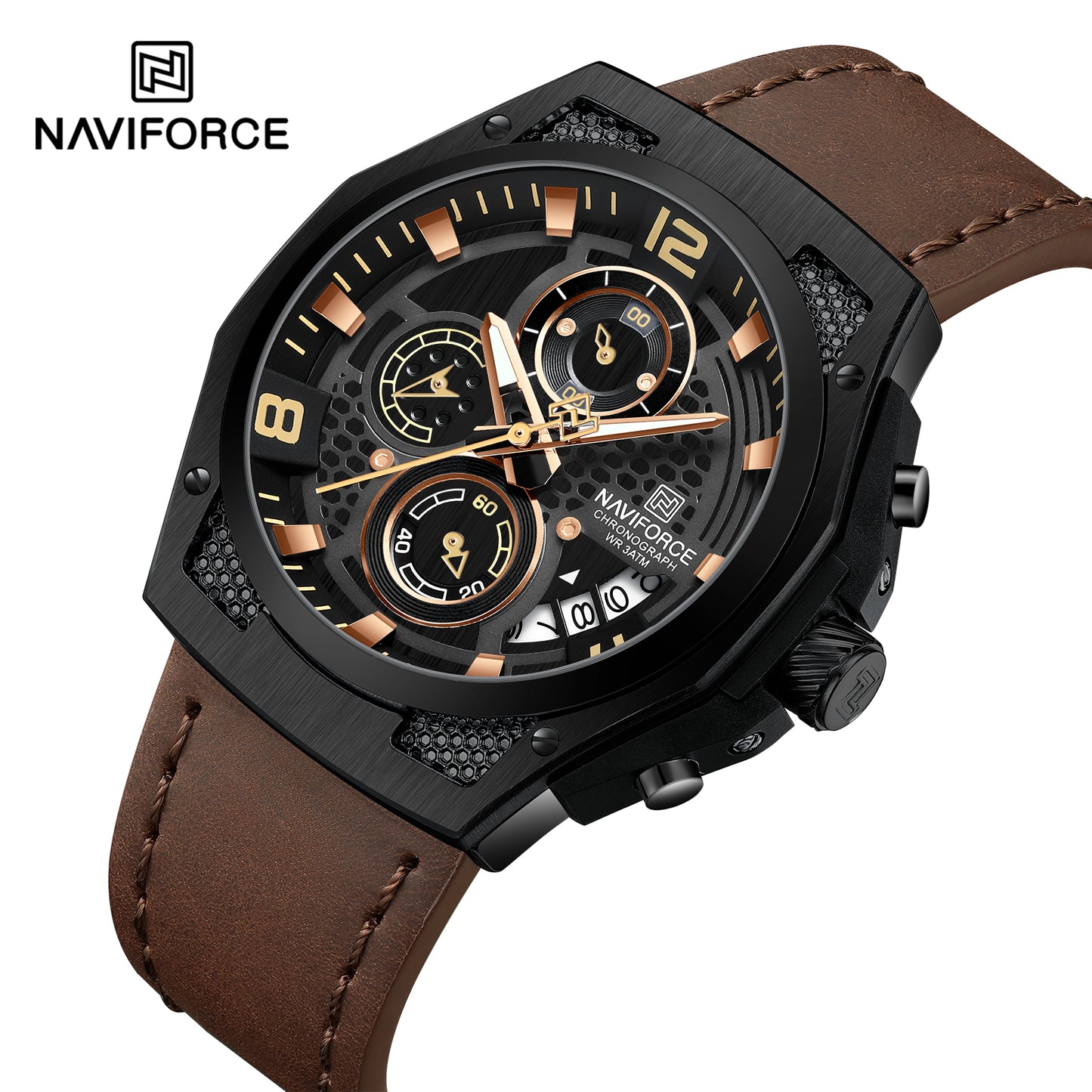 Naviforce Men Leather Chrono 8051