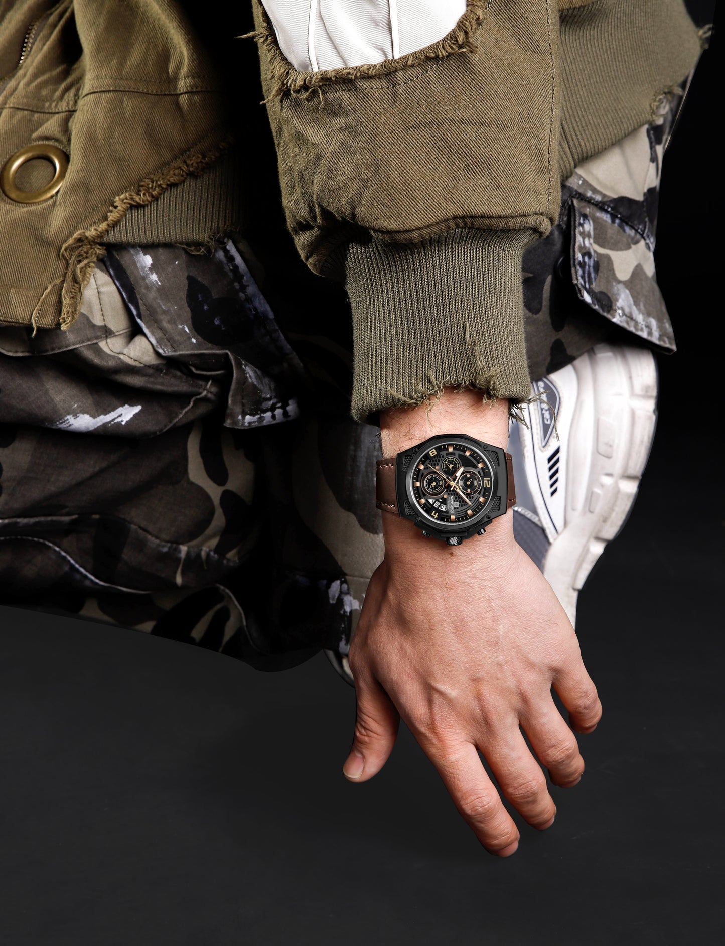 Naviforce Men Leather Chrono 8051
