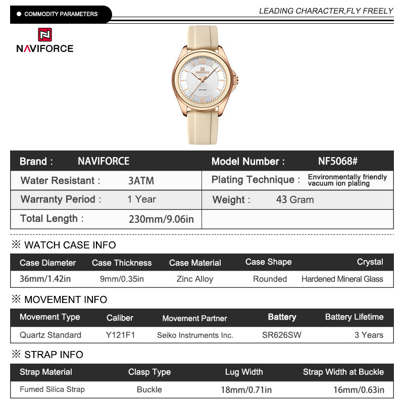 Naviforce Woman Silicone 5068