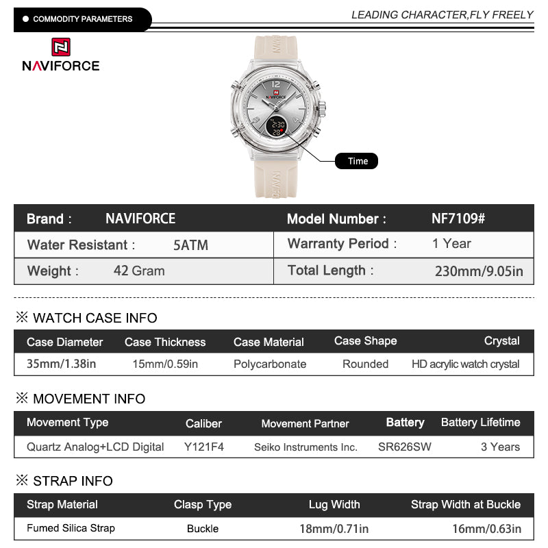 Naviforce Woman Double Silicone 7109