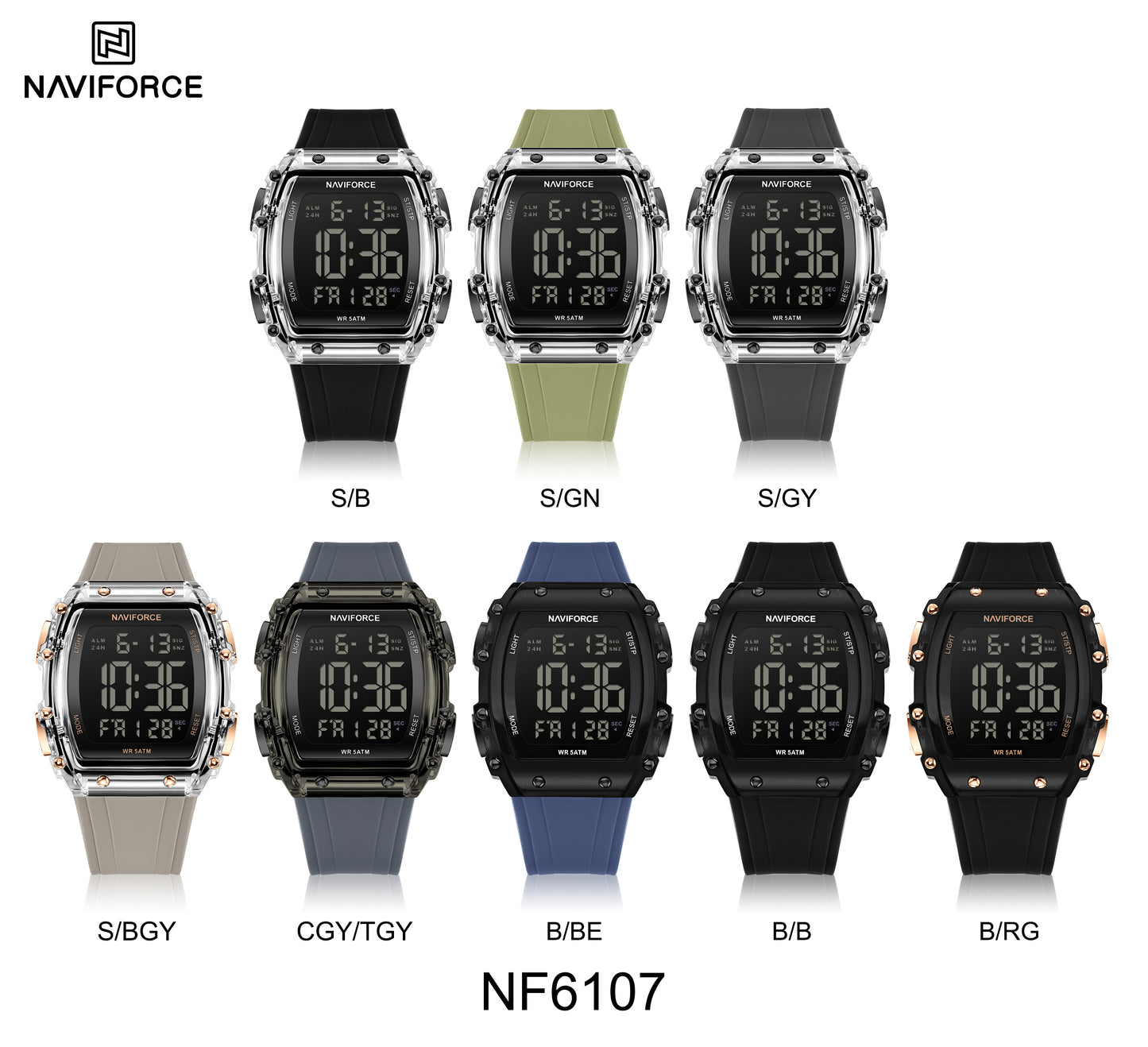 Naviforce Men Silicone 6107