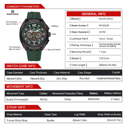 Naviforce Men Silicone Chrono 8063