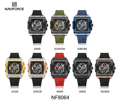 Naviforce Men Silicone Chrono 8064
