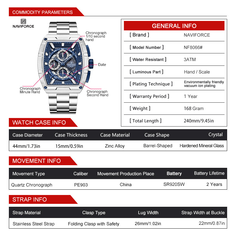 Naviforce Men Chrono 8066