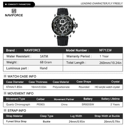 Naviforce Men Silicone Chrono 7123