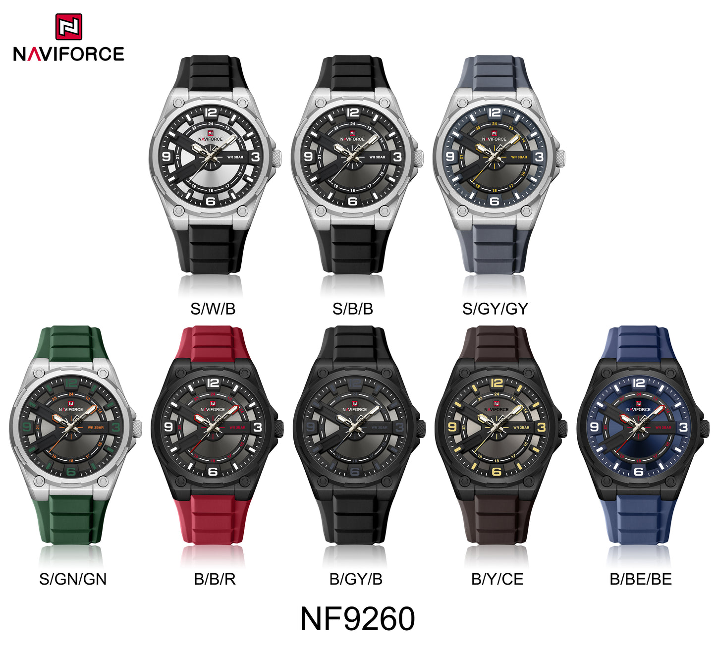 Naviforce Men Silicone 9260
