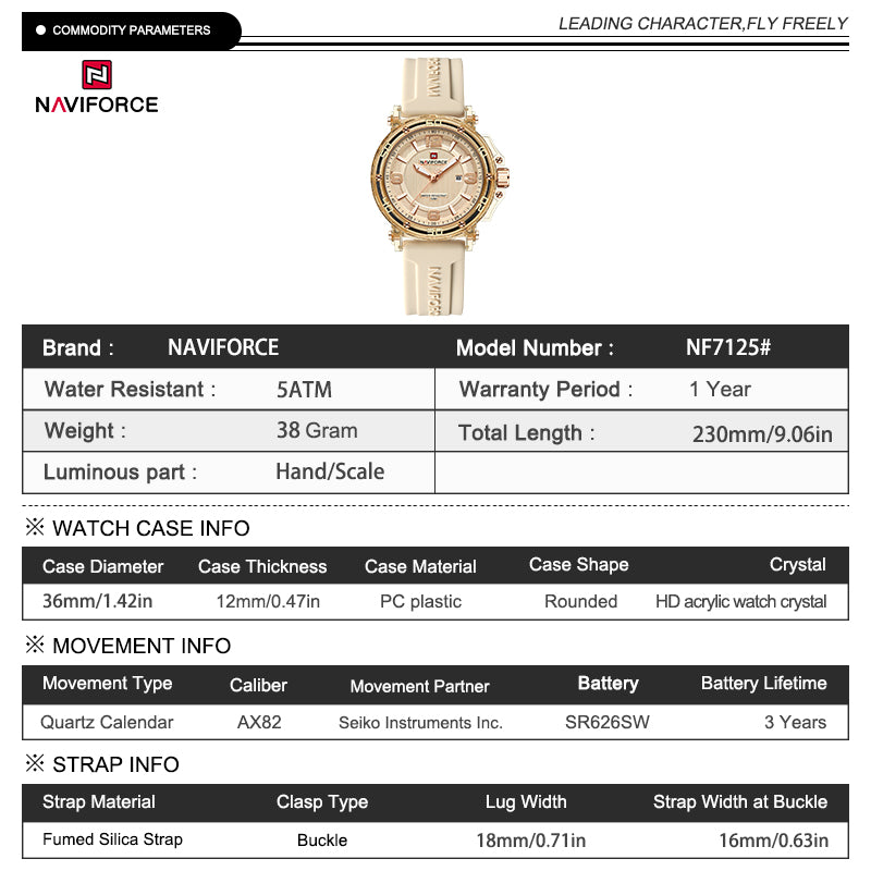 Naviforce Woman Silicone 7125