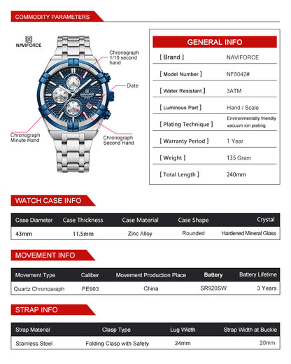 Naviforce Men Chrono 8042