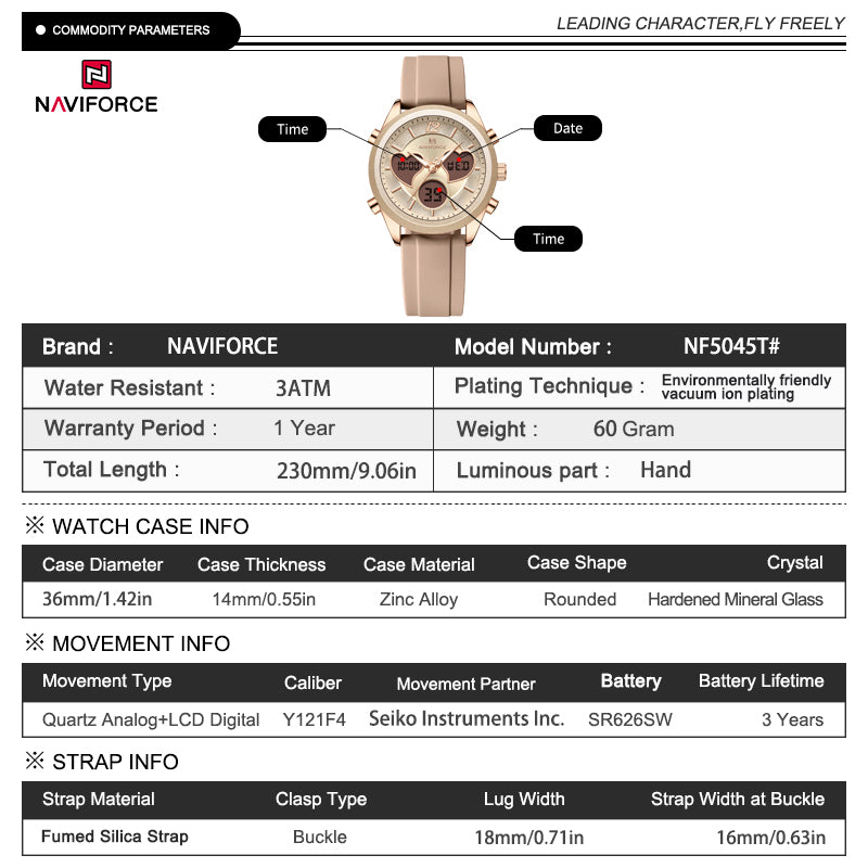 Naviforce Woman Double Silicone 5045