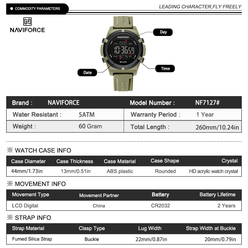 Naviforce Men Silicone 7127