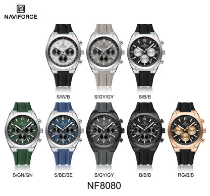 Naviforce Men Silicone Chrono 8080