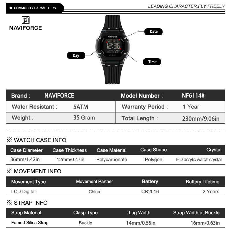 Naviforce Woman Silicone 6114