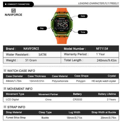 Naviforce Men Silicone 7113