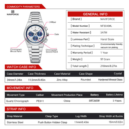 Naviforce Couple Chrono 8048