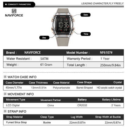 Naviforce Men Silicone 6107