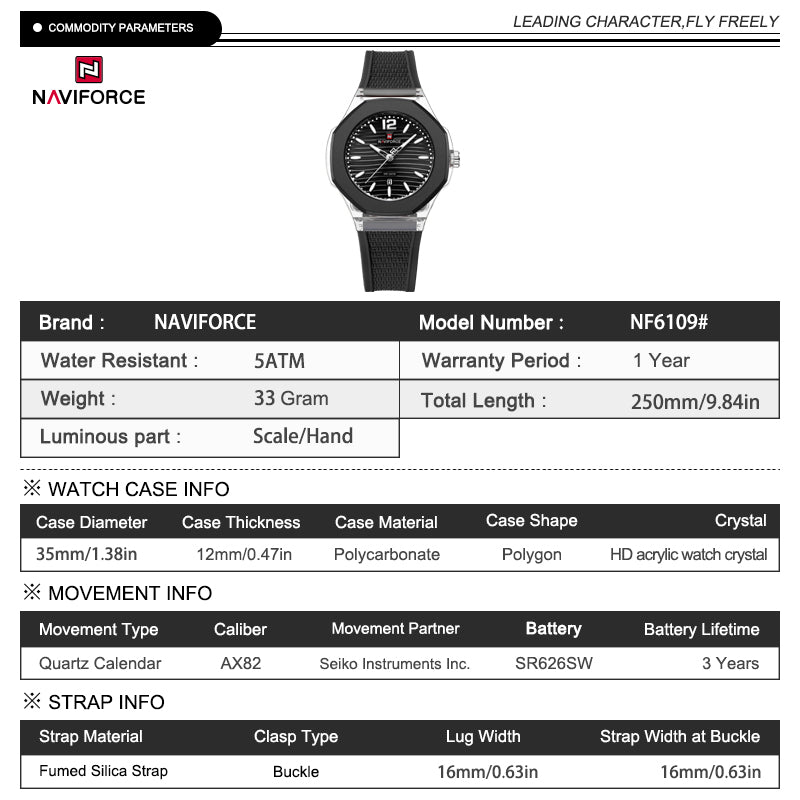 Naviforce Woman Silicone 6109