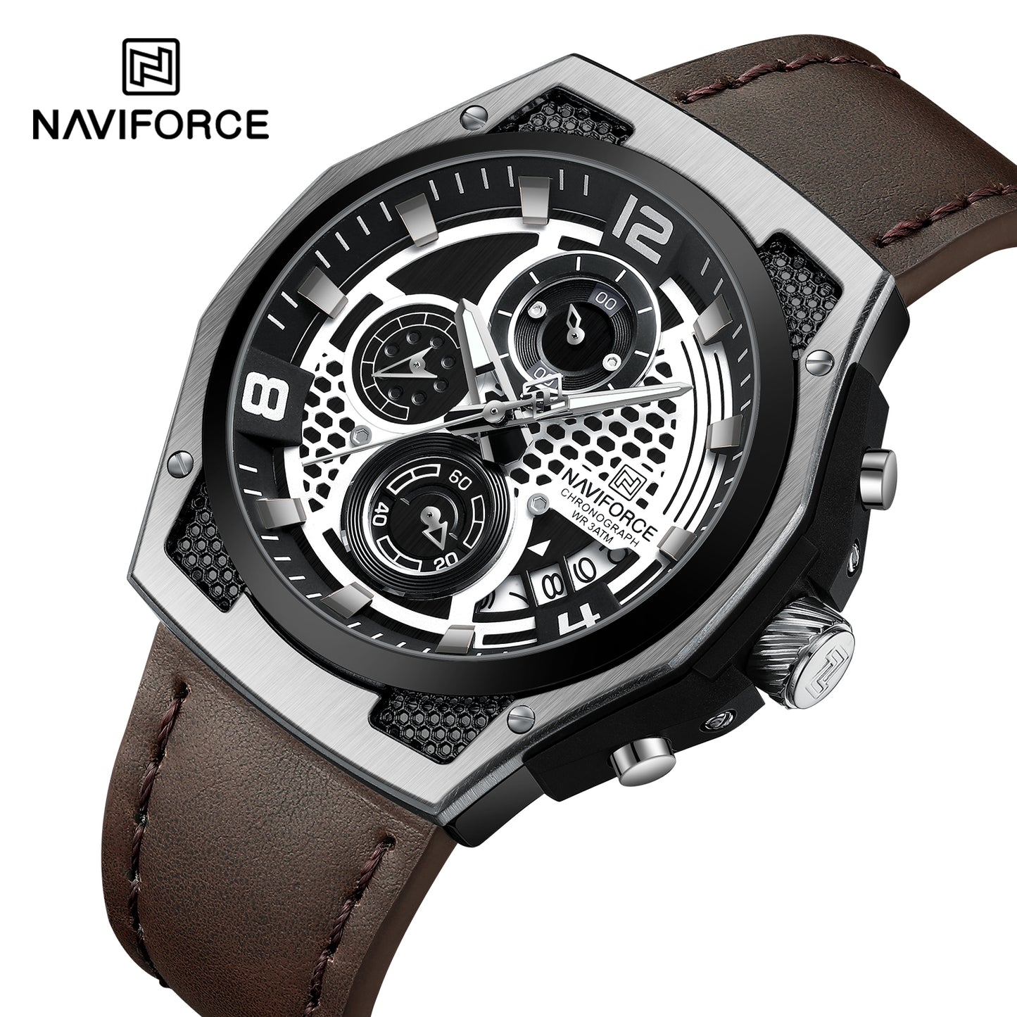 Naviforce Men Leather Chrono 8051