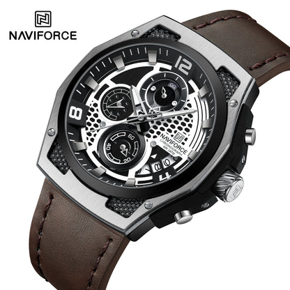 Naviforce Men Leather Chrono 8051