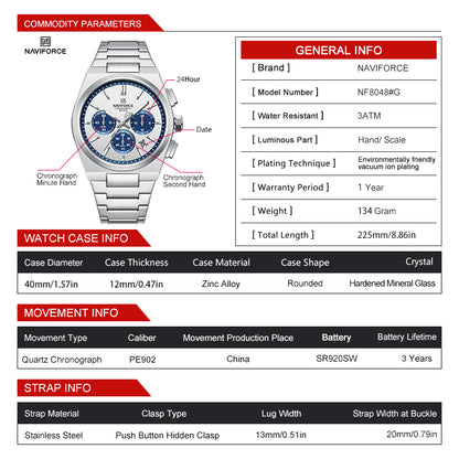 Naviforce Couple Chrono 8048