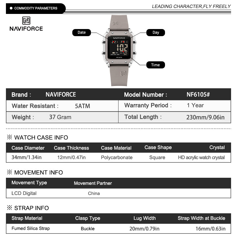 Naviforce Woman Silicone 6105