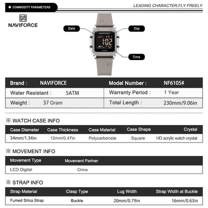 Naviforce Woman Silicone 6105